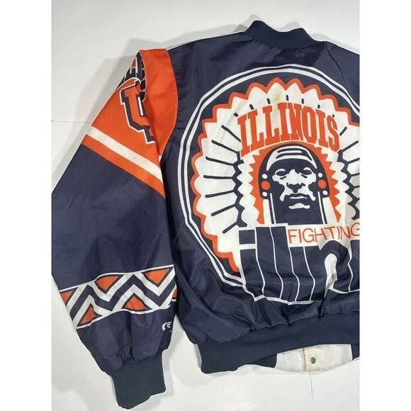Vintage Illinois Fighting ILLINI Chalk Line Fanimation Jacket XL USA 90s RARE